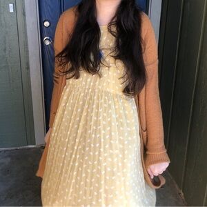 Mossimo Supply Co Halter Yellow Patterned Dress L